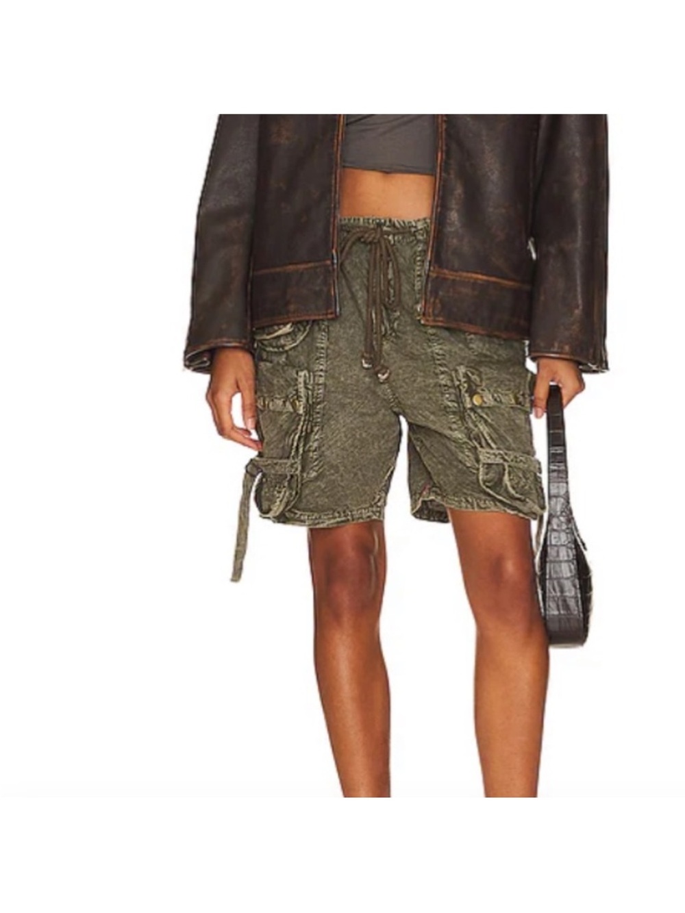 NWT Free people wild bay parachute shorts in hot fudge